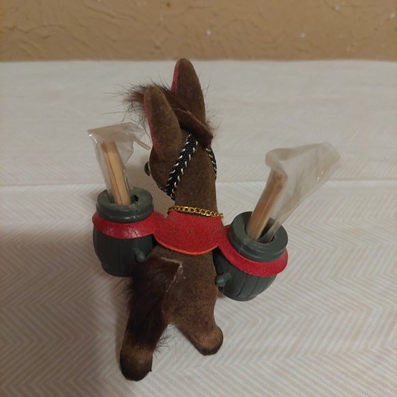Flocked Donkeys S&P Shakers & Toothpick Holder - Picture 4 of 4